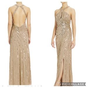 Elegant Sequin Halter Gown